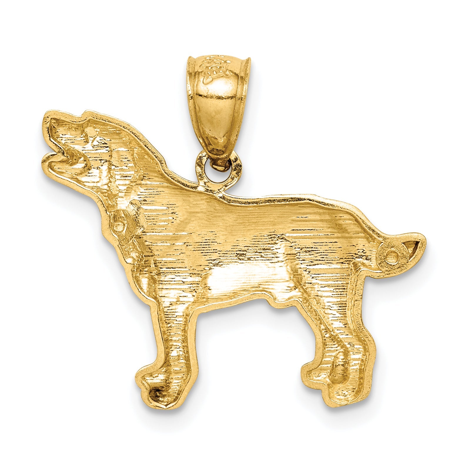 10K Yellow Gold 10K Diamond-Cut Labrador Retriever Pendant