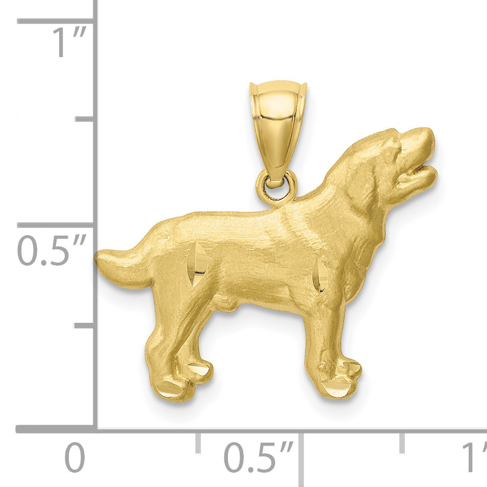 10K Yellow Gold 10K Diamond-Cut Labrador Retriever Pendant