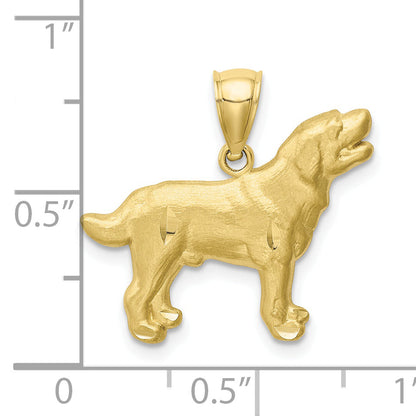 10K Yellow Gold 10K Diamond-Cut Labrador Retriever Pendant