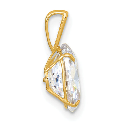 10K Yellow Gold Polished 8.00 X 10.00mm White Oval Cz Pendant