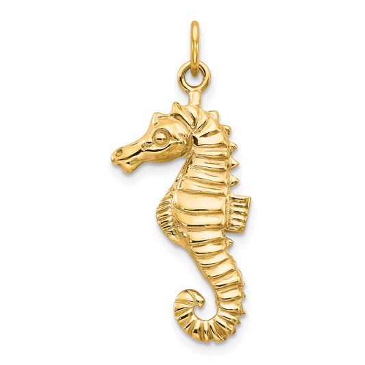 10k Yellow Gold Seahorse Pendant