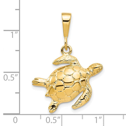 10k Yellow Gold Turtle Pendant