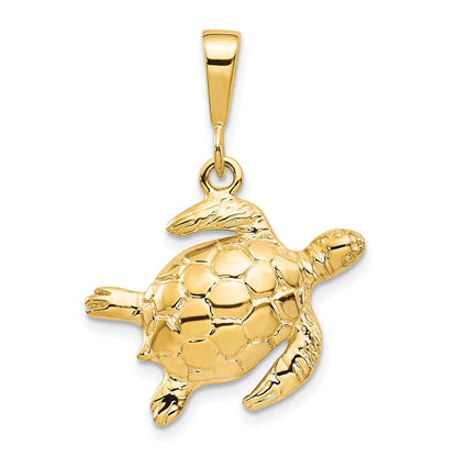 10k Yellow Gold Turtle Pendant