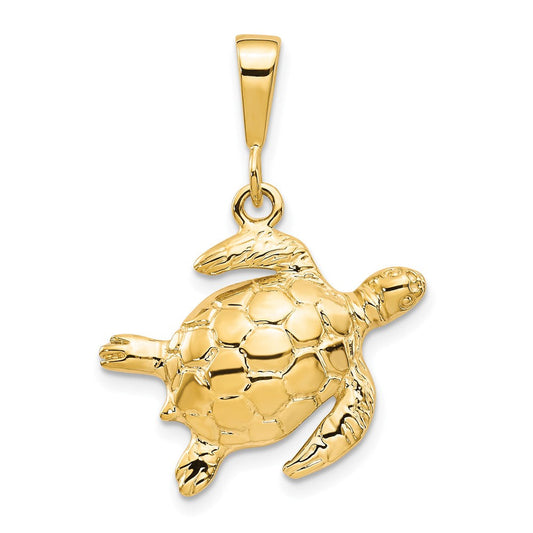 10k Yellow Gold Turtle Pendant