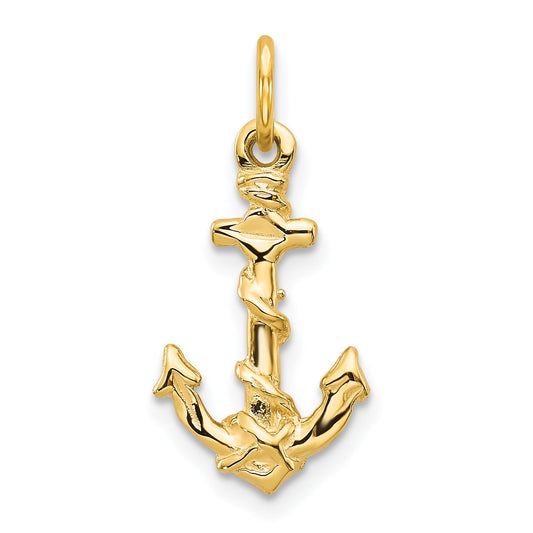 10k Yellow Gold Anchor Pendant