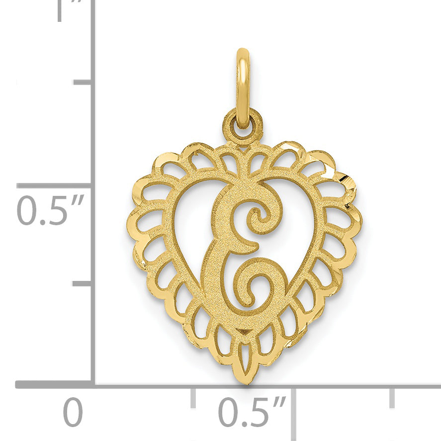 10K Yellow Gold Initial E Charm