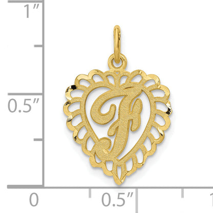 10K Yellow Gold Initial F Charm
