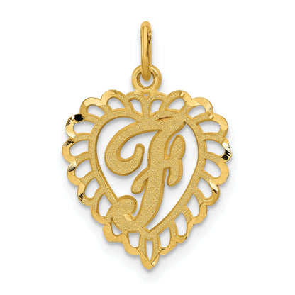 10K Yellow Gold Initial F Charm