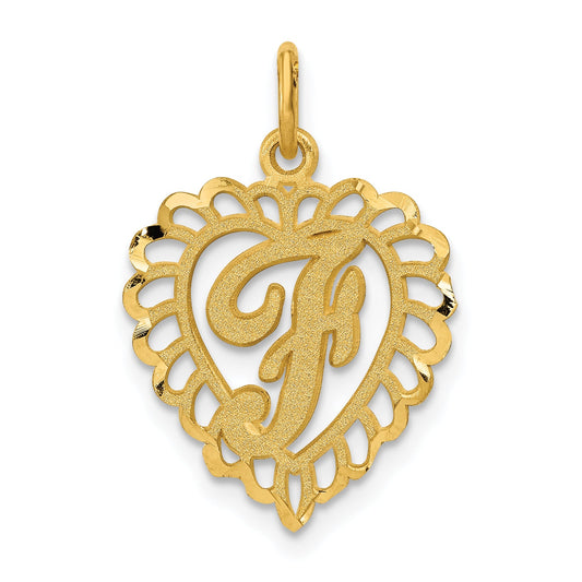 10K Yellow Gold Initial F Charm