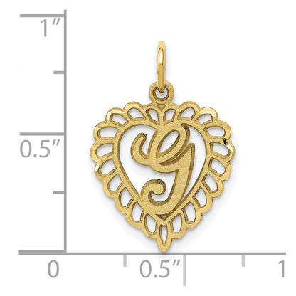 10K Yellow Gold Initial G Charm