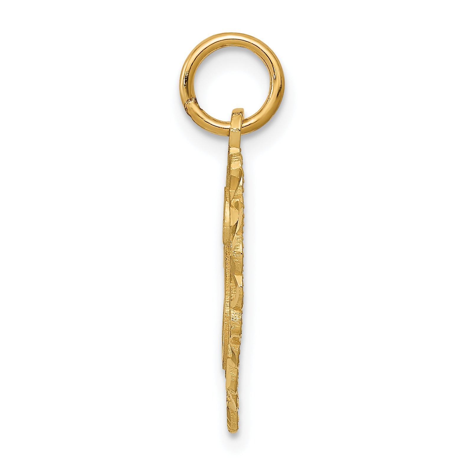 10K Yellow Gold Initial H Charm