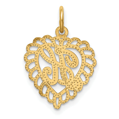 10K Yellow Gold Initial H Charm