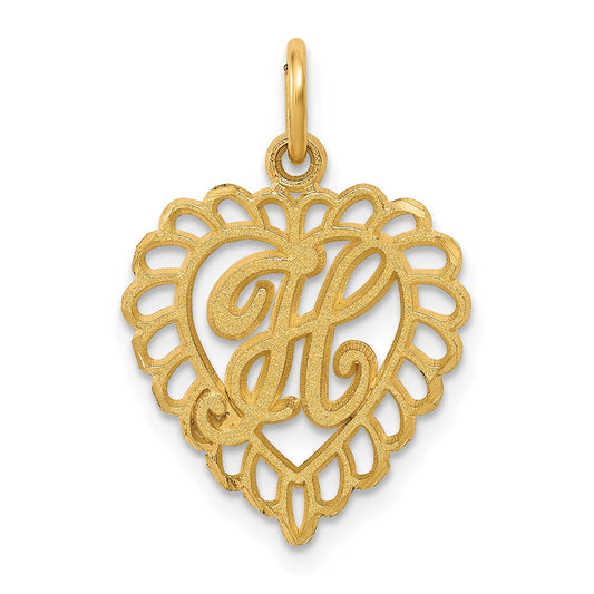 10K Yellow Gold Initial H Charm