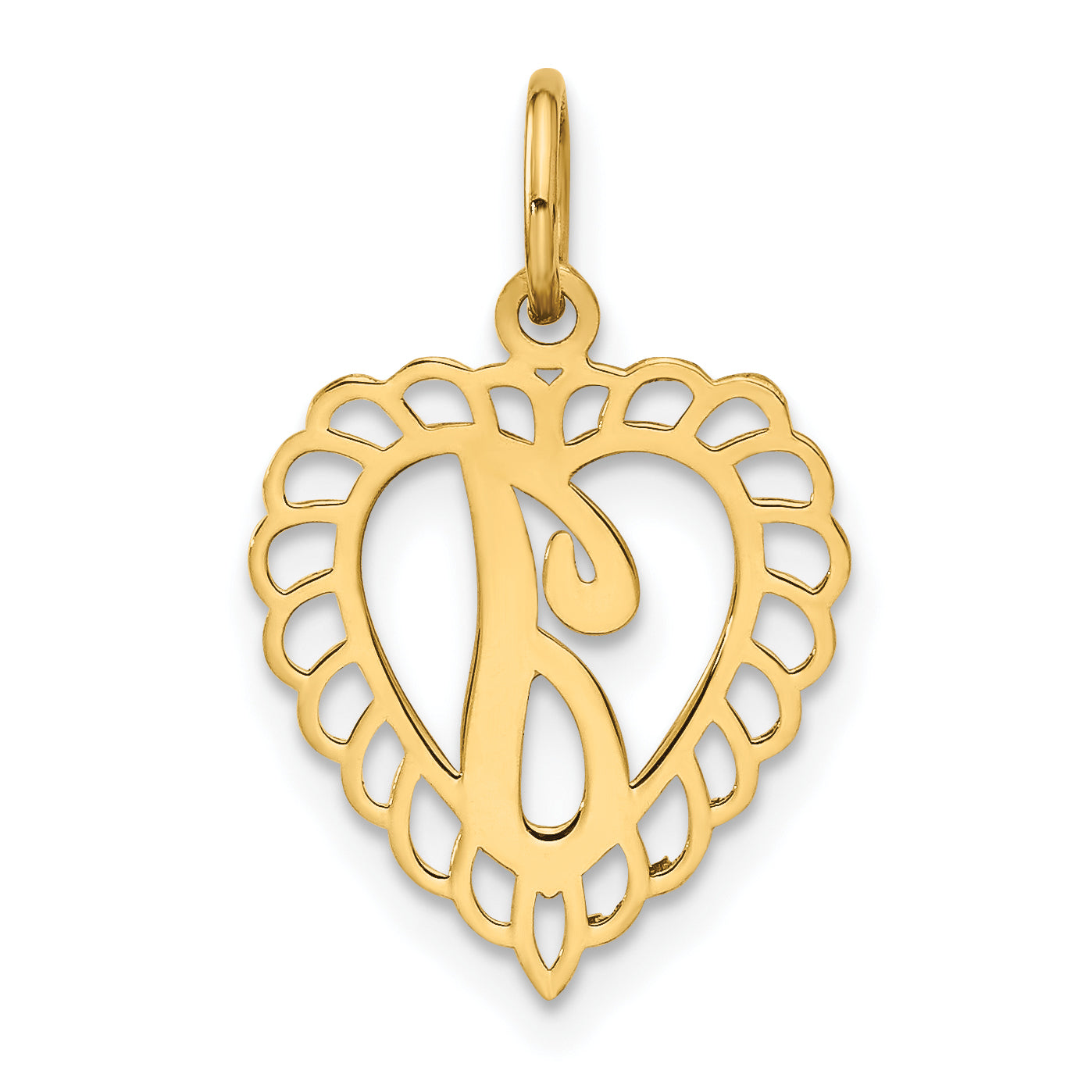 10K Yellow Gold Initial I Charm