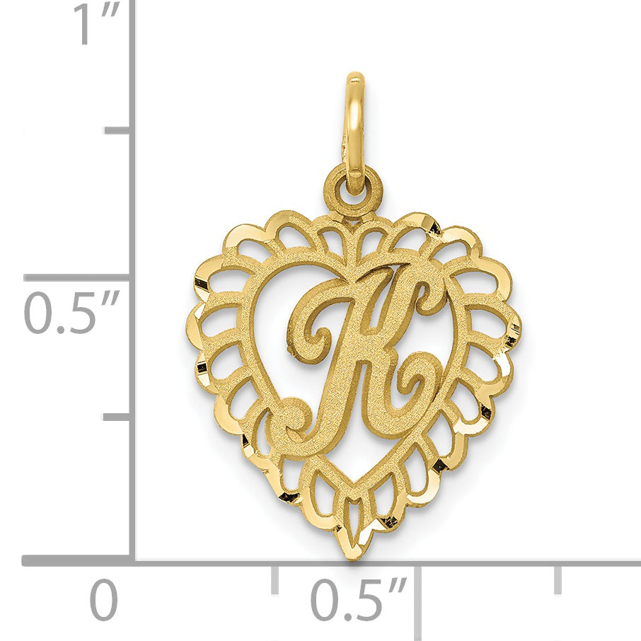 10K Yellow Gold Initial K Charm