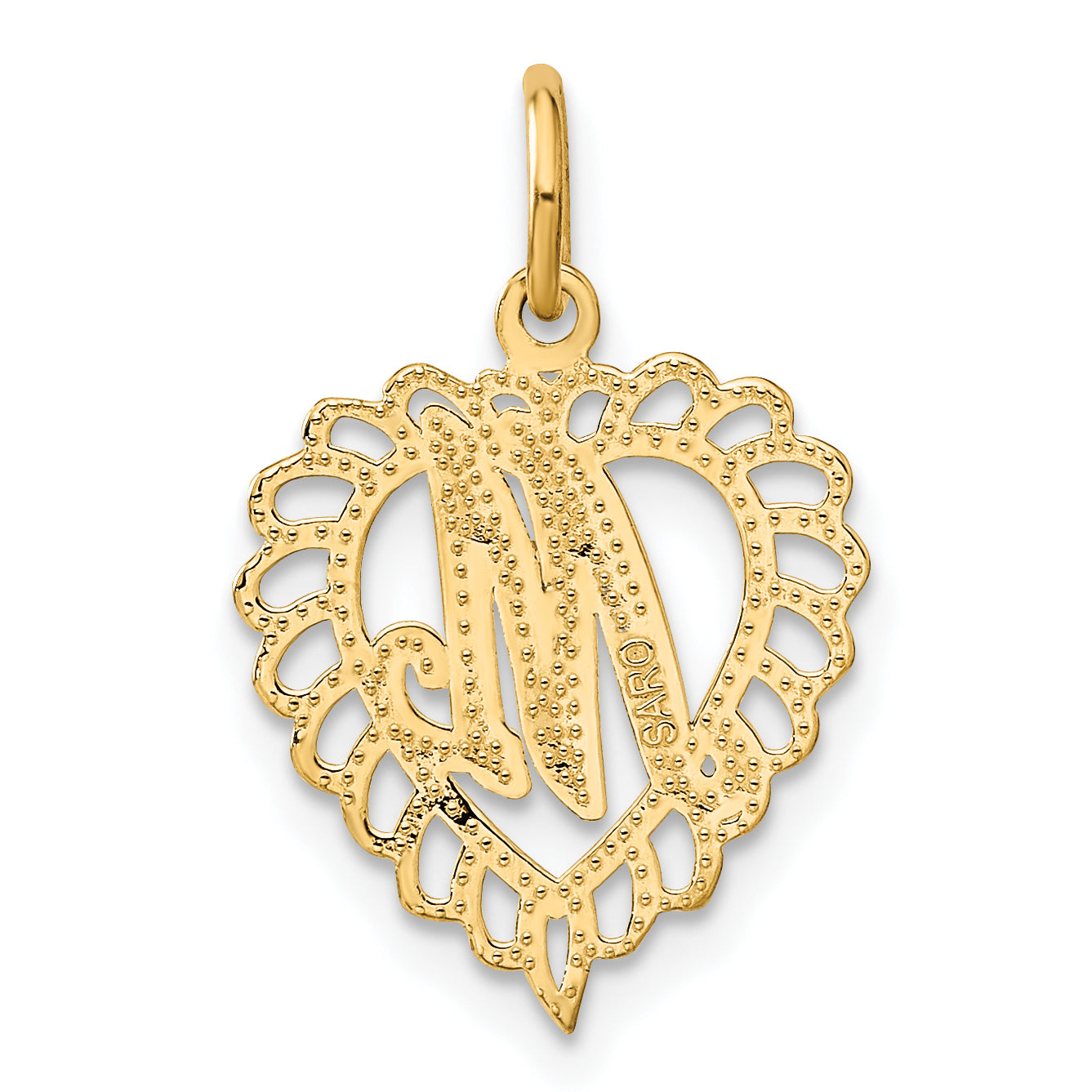 10K Yellow Gold Initial M Charm
