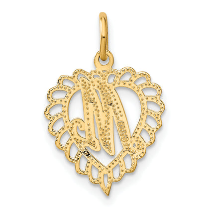 10K Yellow Gold Initial M Charm
