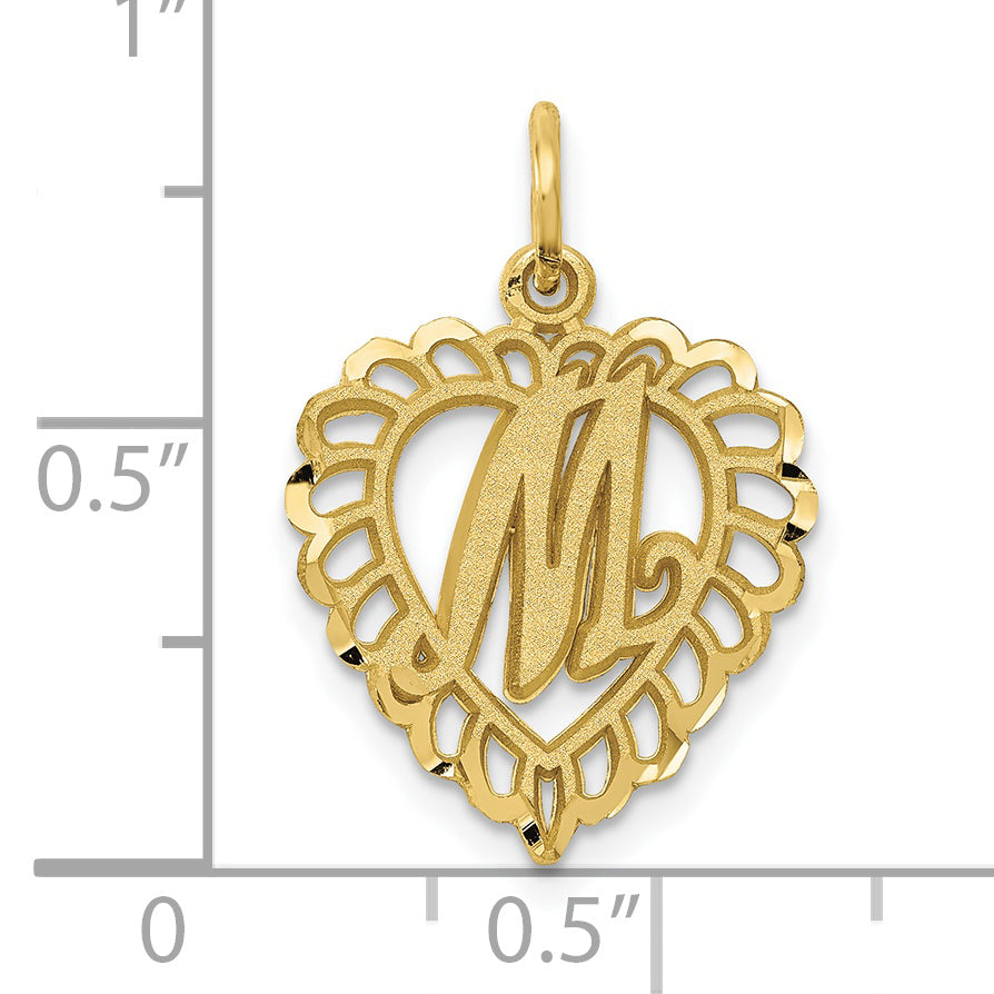 10K Yellow Gold Initial M Charm