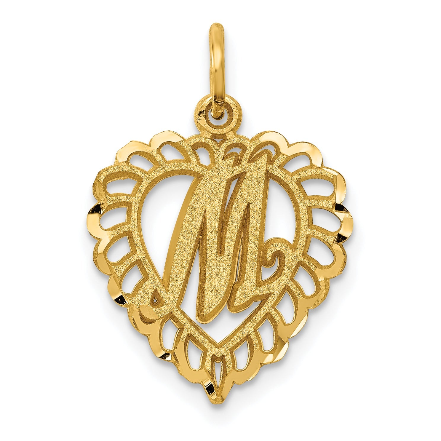 10K Yellow Gold Initial M Charm