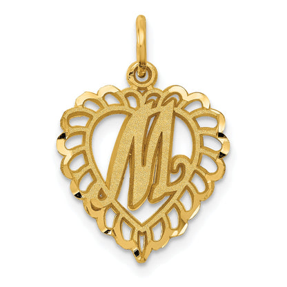 10K Yellow Gold Initial M Charm