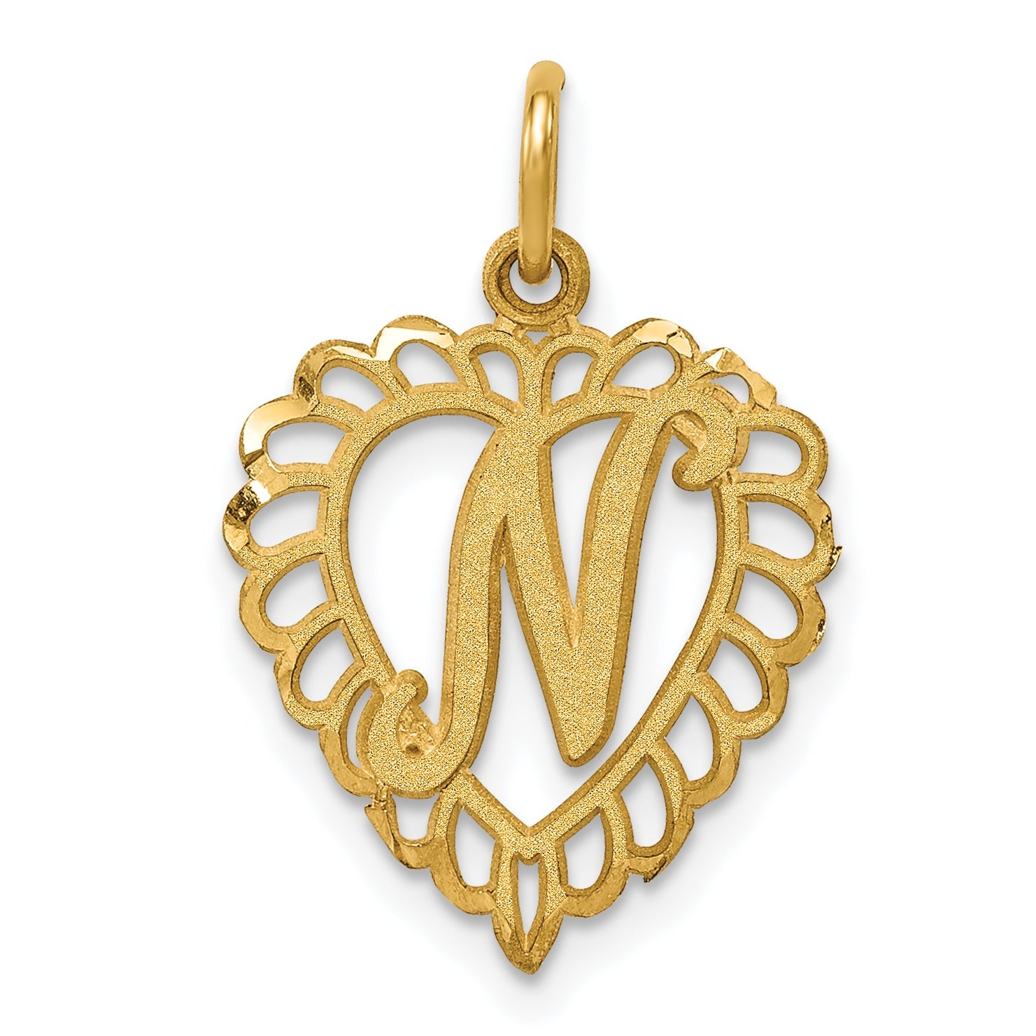 10K Yellow Gold Initial N Charm