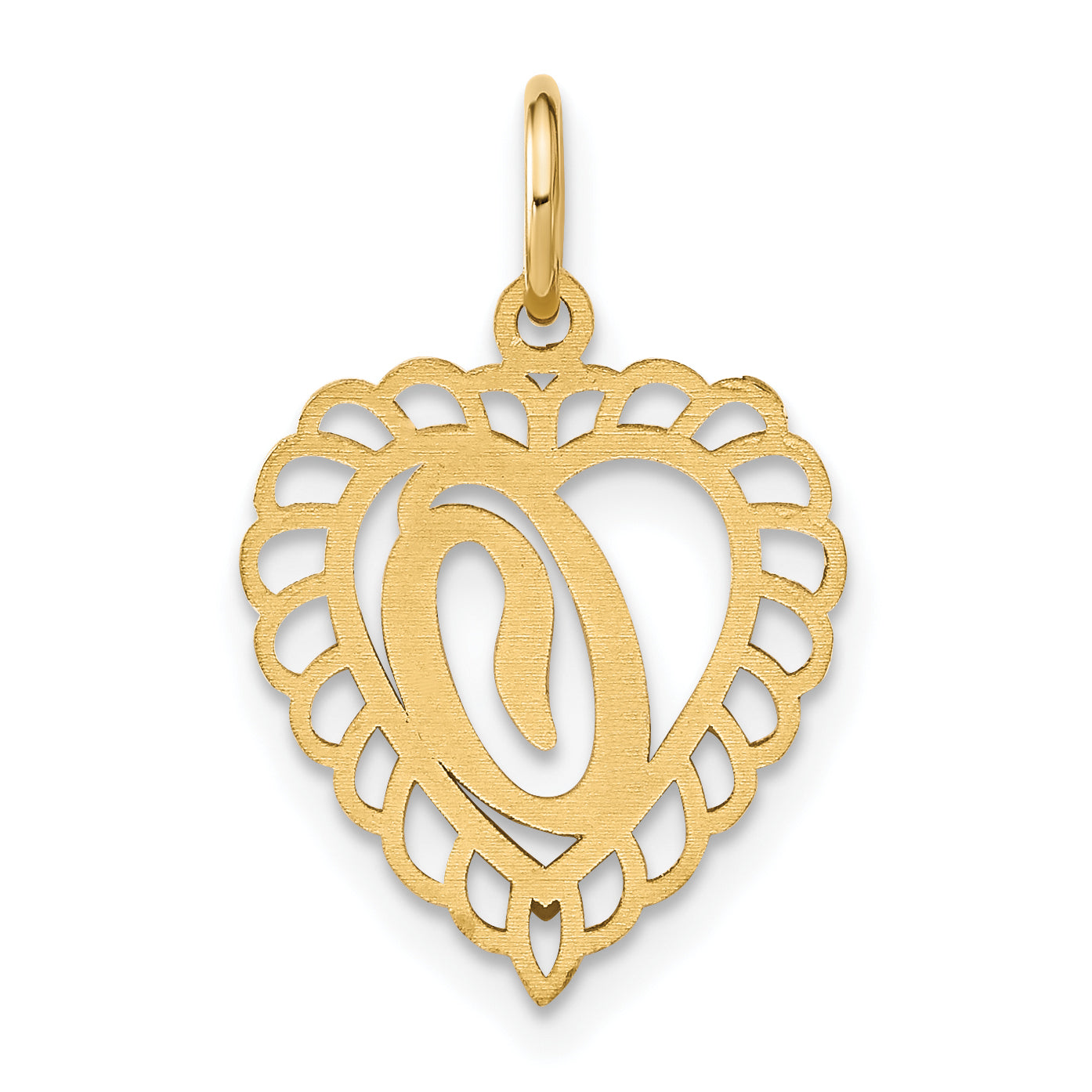 10K Yellow Gold Initial O Charm