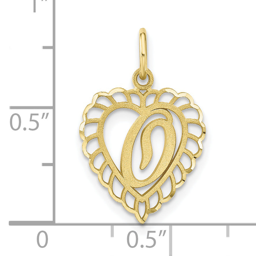 10K Yellow Gold Initial O Charm