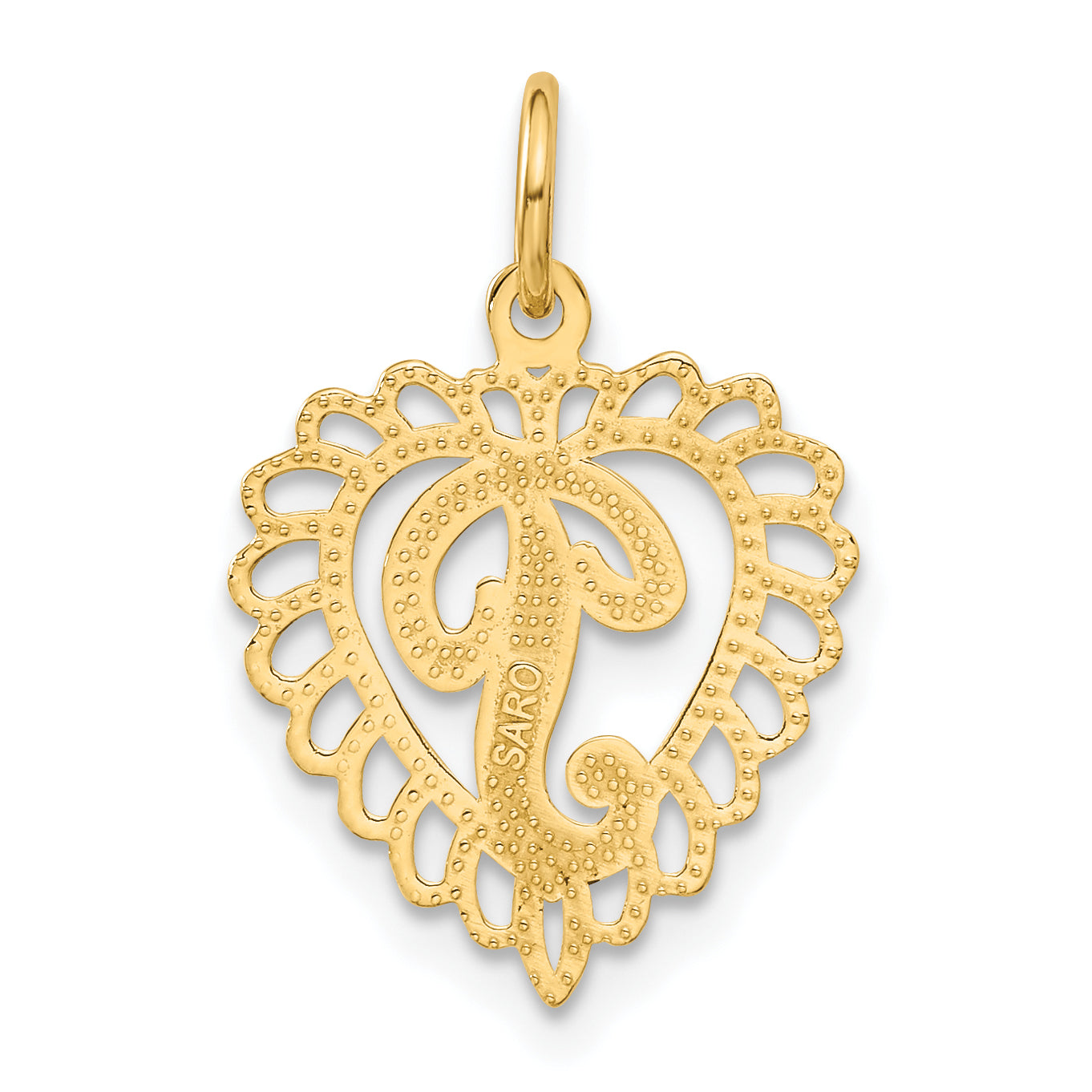 10K Yellow Gold Initial P Charm