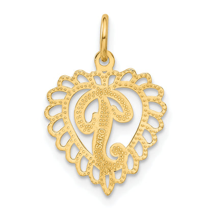 10K Yellow Gold Initial P Charm