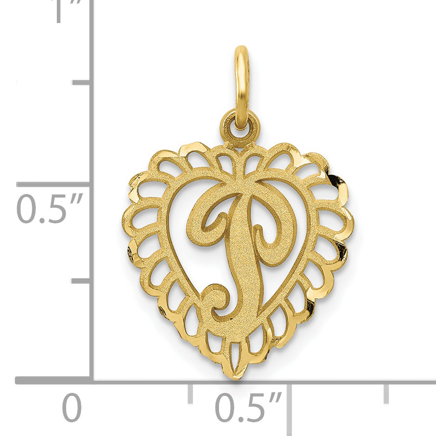 10K Yellow Gold Initial P Charm