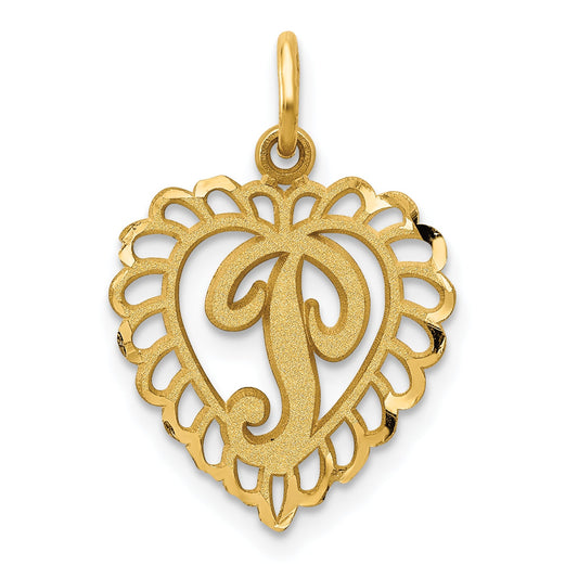 10K Yellow Gold Initial P Charm