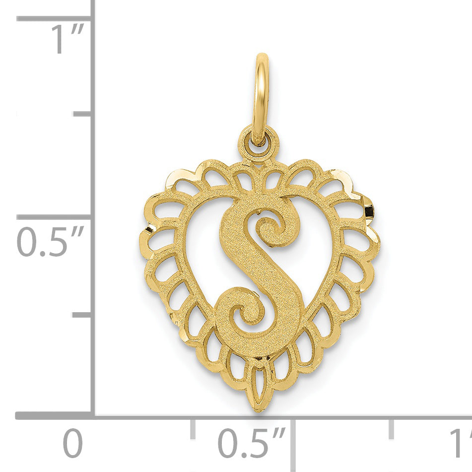 10K Yellow Gold Initial S Charm