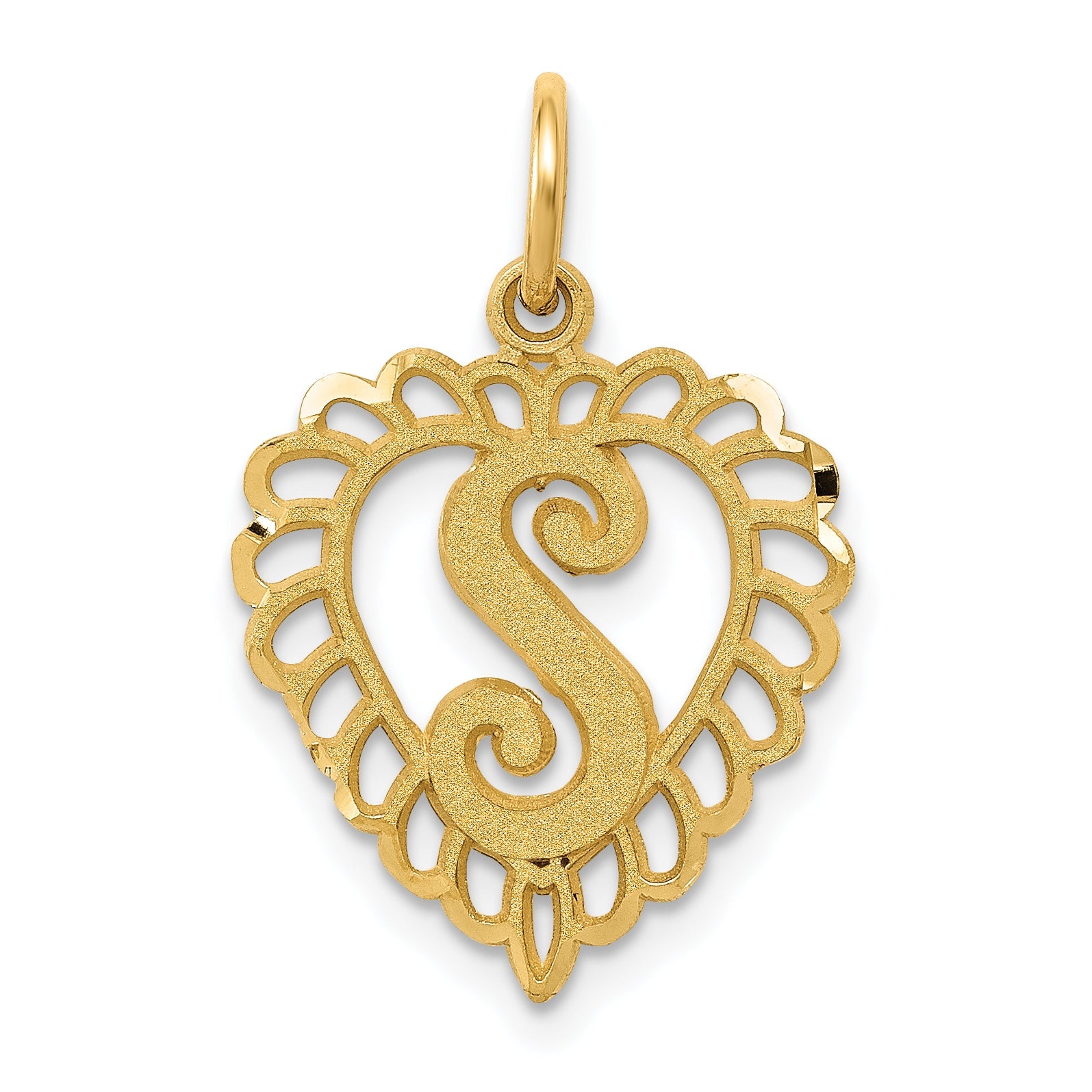 10K Yellow Gold Initial S Charm
