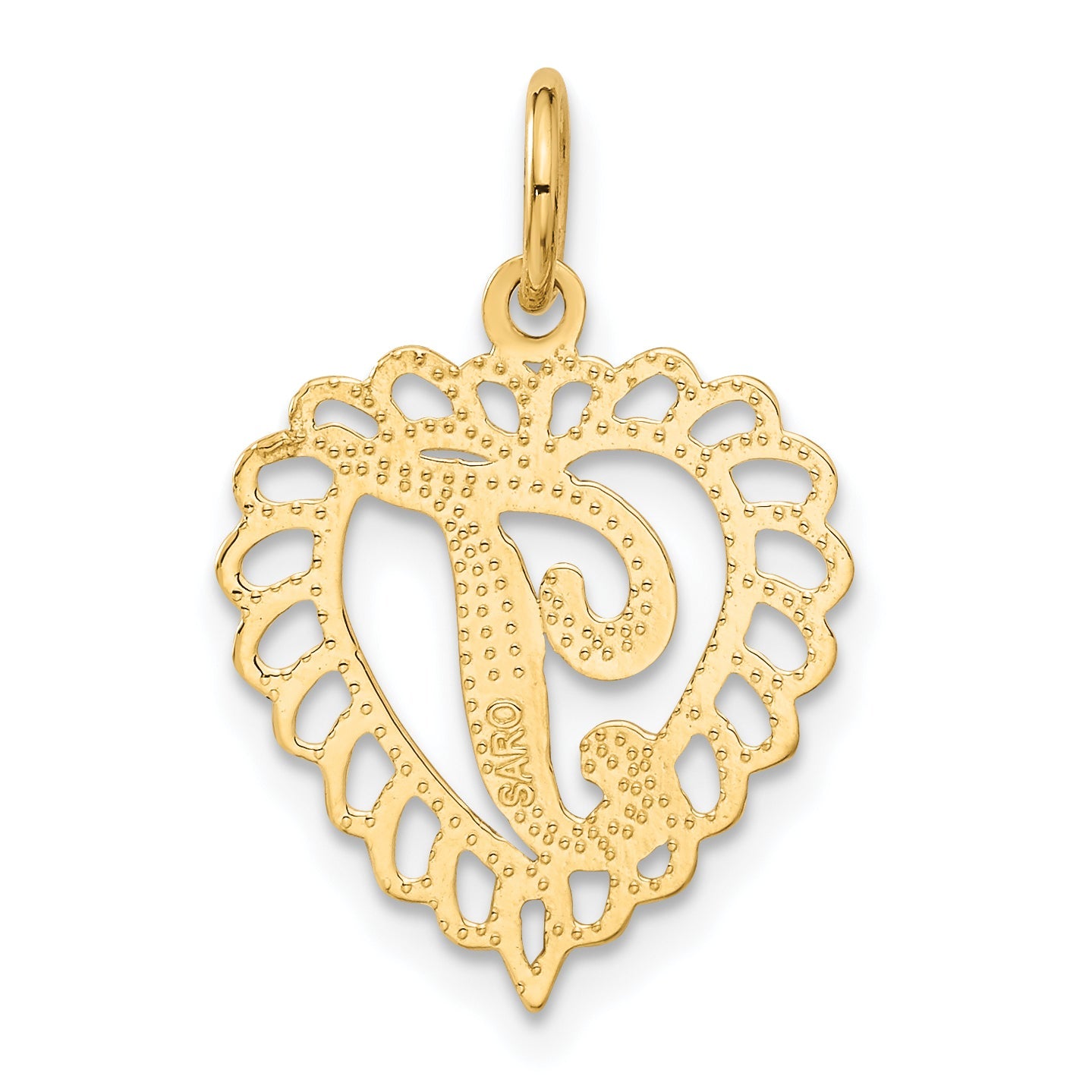 10K Yellow Gold Initial T Charm