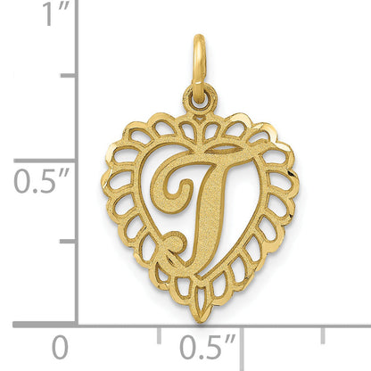 10K Yellow Gold Initial T Charm