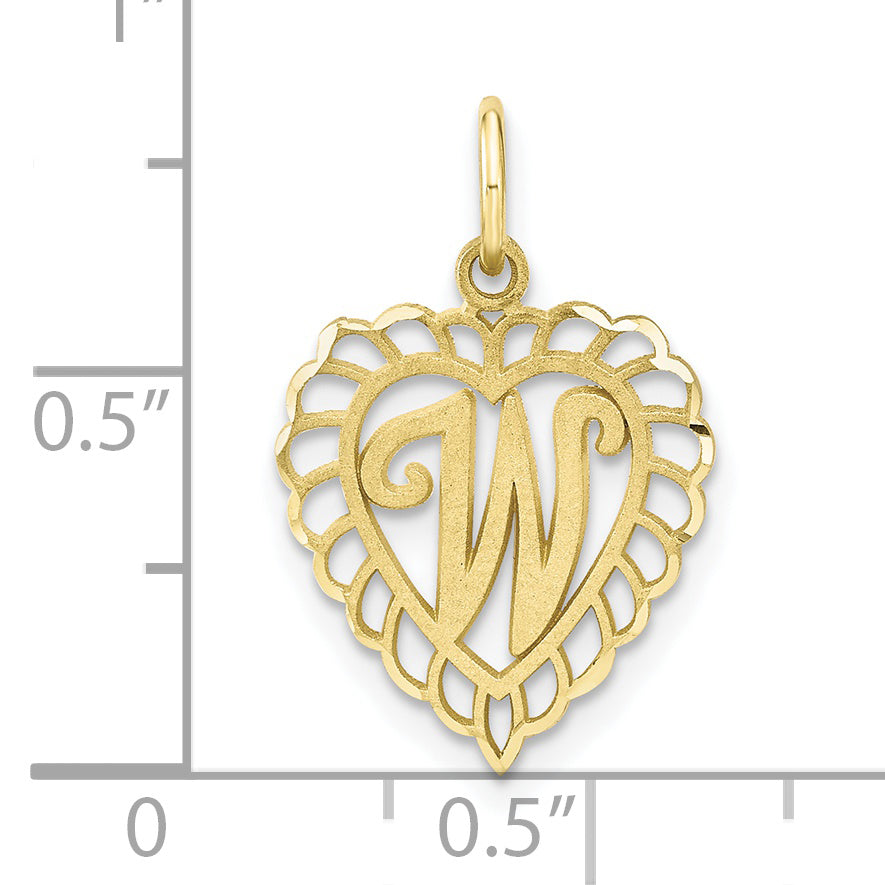 10K Yellow Gold Initial W Charm