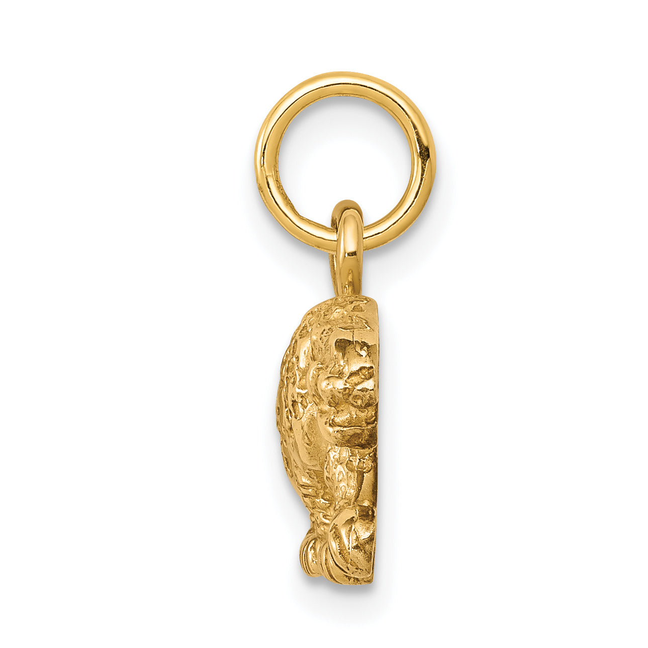 10K Yellow Gold Solid Satin Small Leopard Charm
