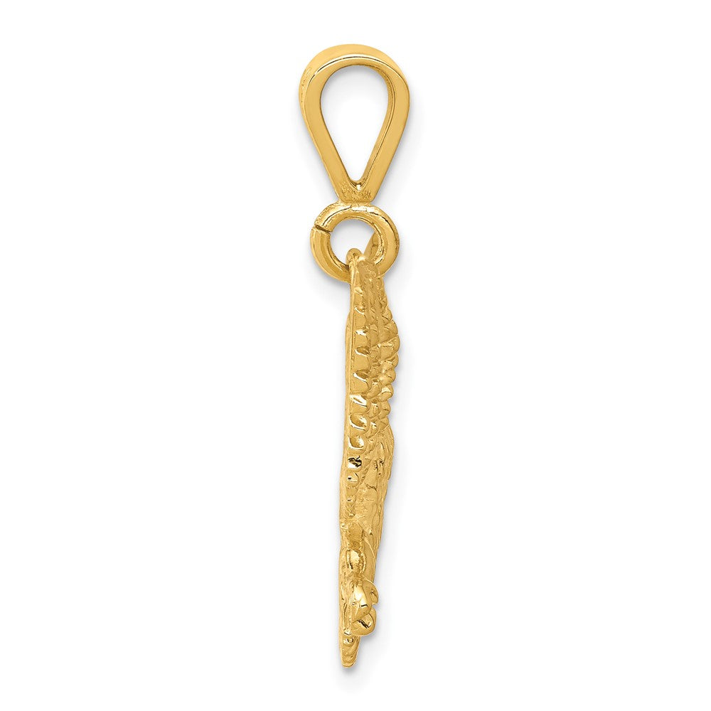 10K Yellow Gold Solid Polished Spread Eagle Charm