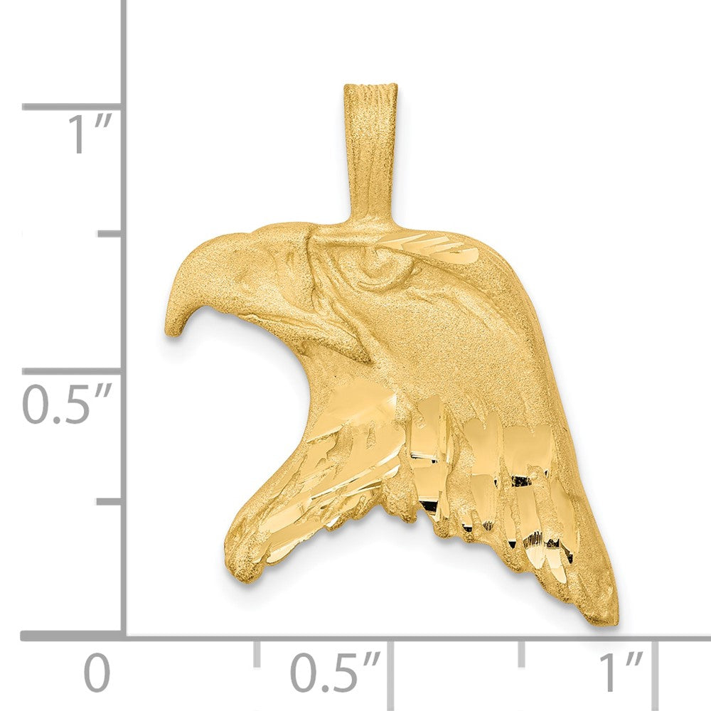 10K Yellow Gold Solid Diamond-Cut Eagle Head Charm