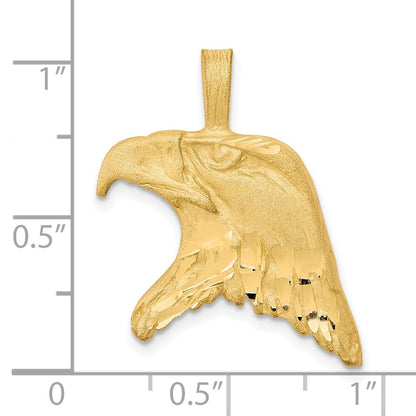 10K Yellow Gold Solid Diamond-Cut Eagle Head Charm