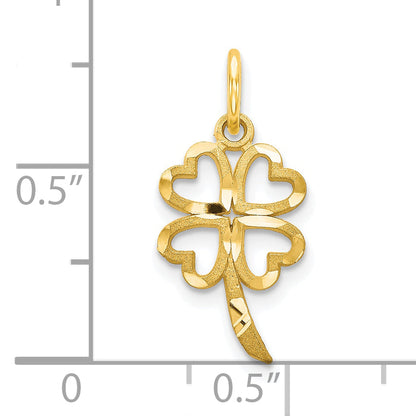 10k yellow gold four leaf clover pendant