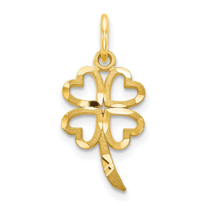 10k yellow gold four leaf clover pendant