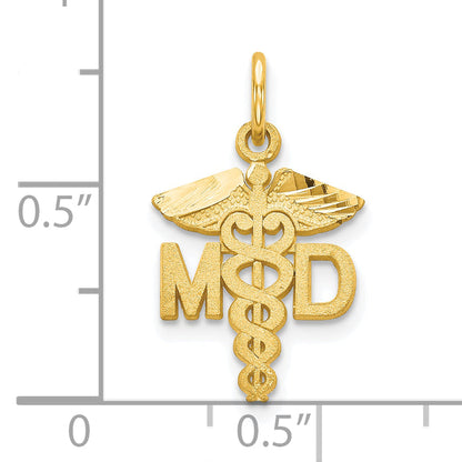 10k yellow gold solid doctor of medicine md charm