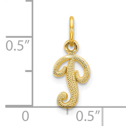 10K Yellow Gold Initial P Charm