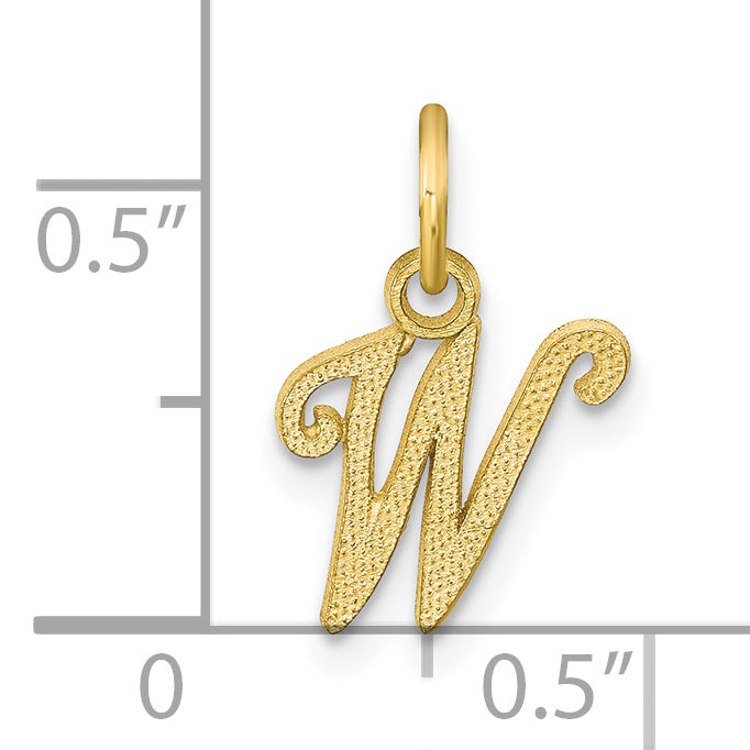 10K Yellow Gold Initial W Charm