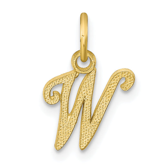 10K Yellow Gold Initial W Charm