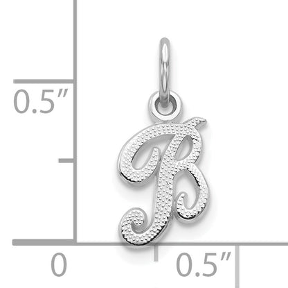 10K White Gold Initial B Charm