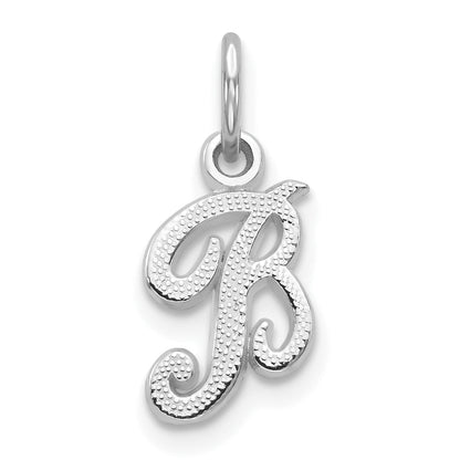 10K White Gold Initial B Charm