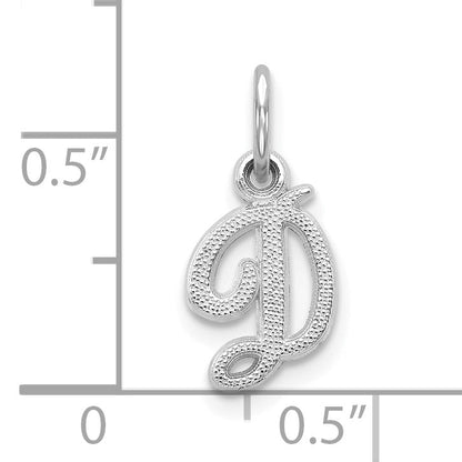 10K White Gold Initial D Charm