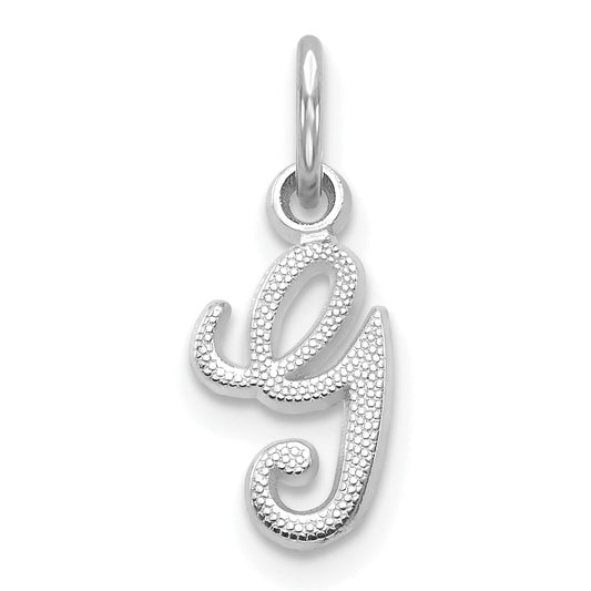 10K White Gold 10Kw Initial G Charm